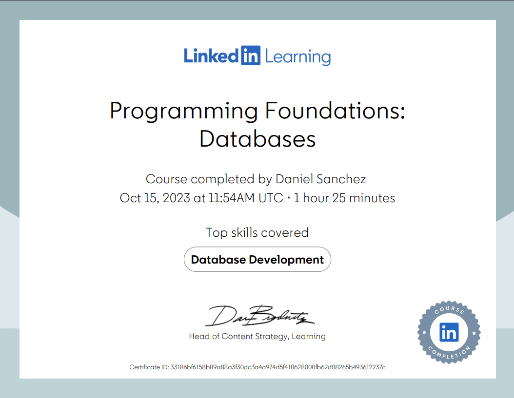 Programming Foundations: Databases preview